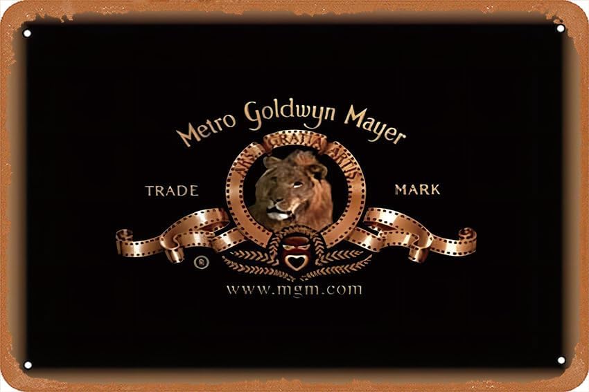 Home Cinema Logo - Mgm Produktion Film Vintage Metall Zinn