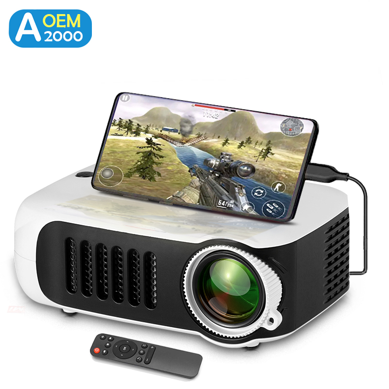 Home Cinema Focal - A2000 Mini-Projektor, tragbar, Heimkino, 3D-LED-Videoprojektor, 4K