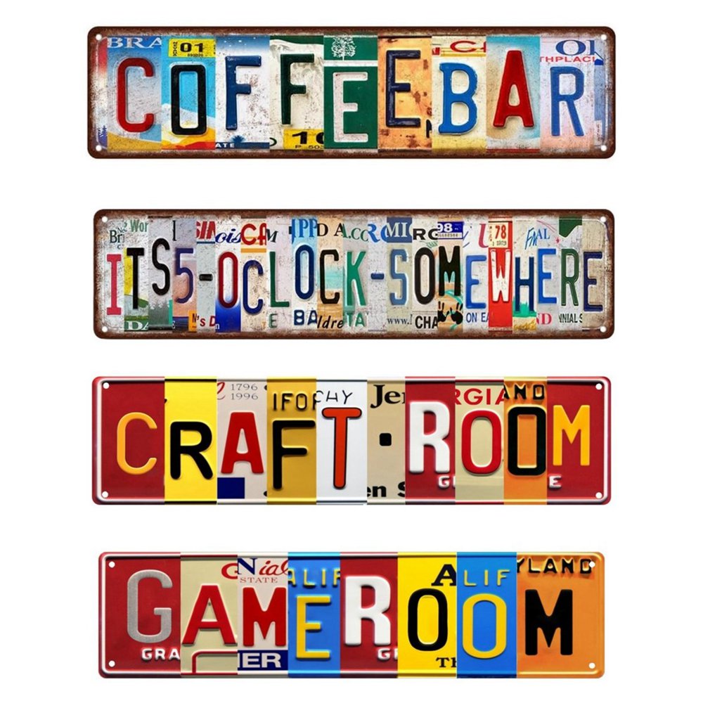 Home Cinema Logo - „It's 5 O'clock Somewhere“-Metallschild, Kaffeebar-Straßenschild, rustikales
