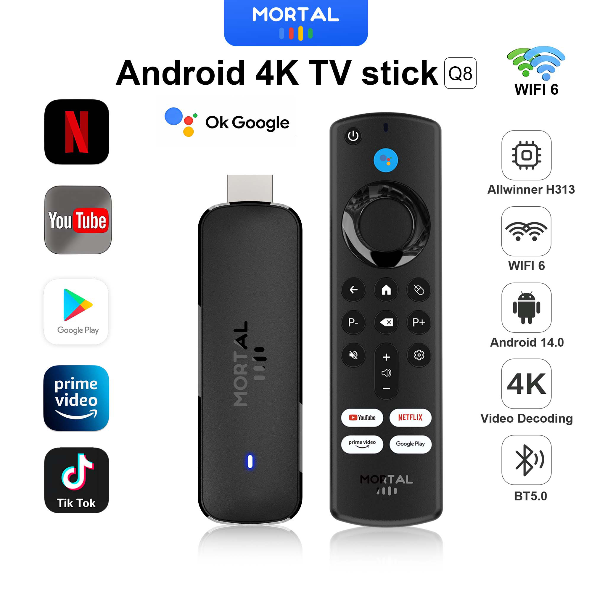 Home Cinema Youtube - Android TV Stick Mortal Q8 Globale