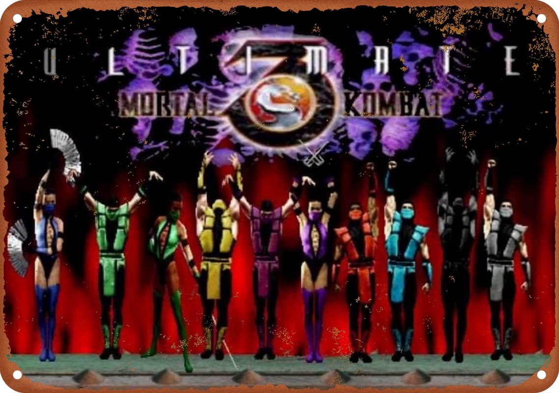 Home Cinema Logo - Ultimatives Mortal Kombat 3 Videospiel-Poster, Vintage-Metallblechschild,