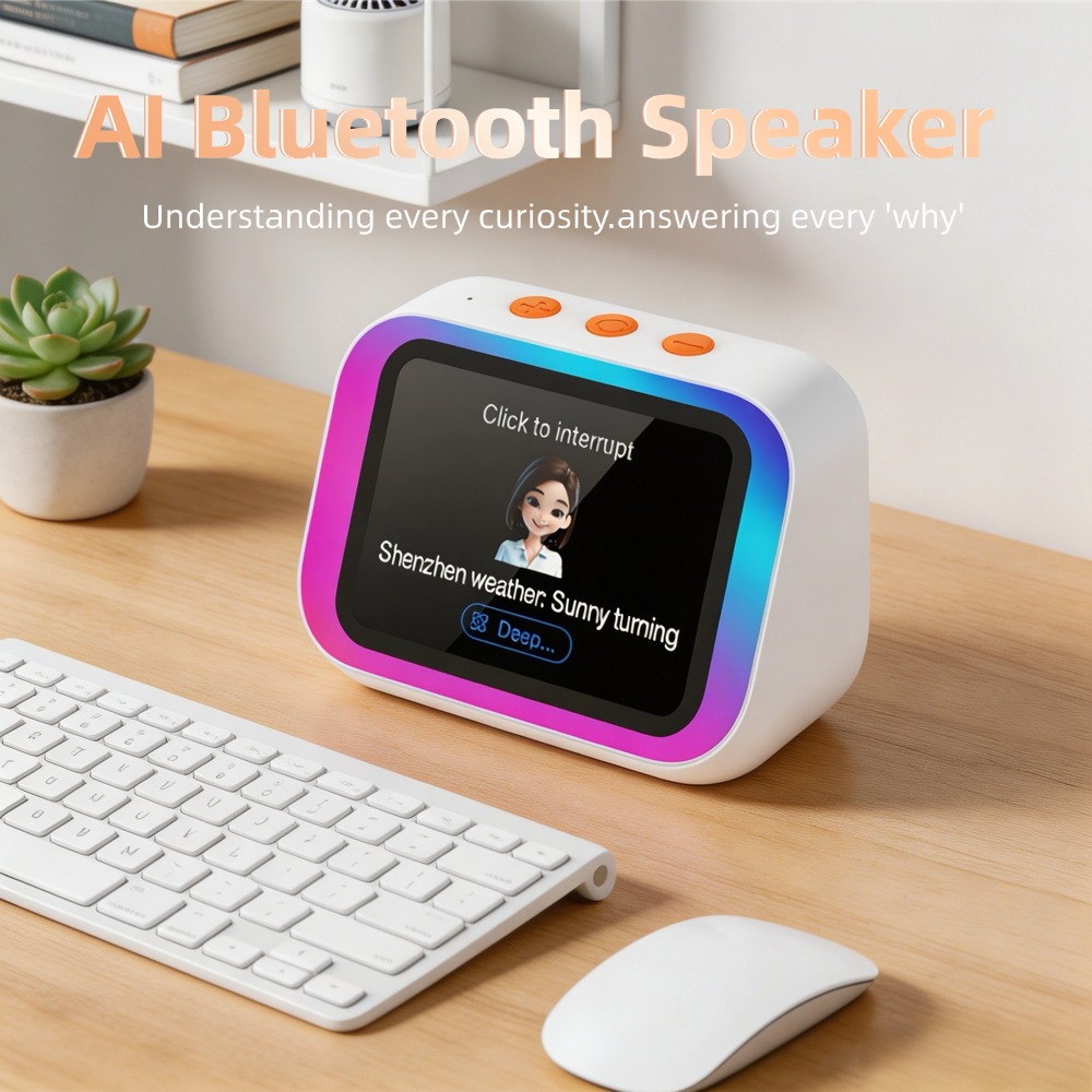 Home Theater Speaker - KI-Bluetooth-Lautsprecher 5.4 mit KI-Sprachassistent, HD-Touchscreen-Display, elektronischem