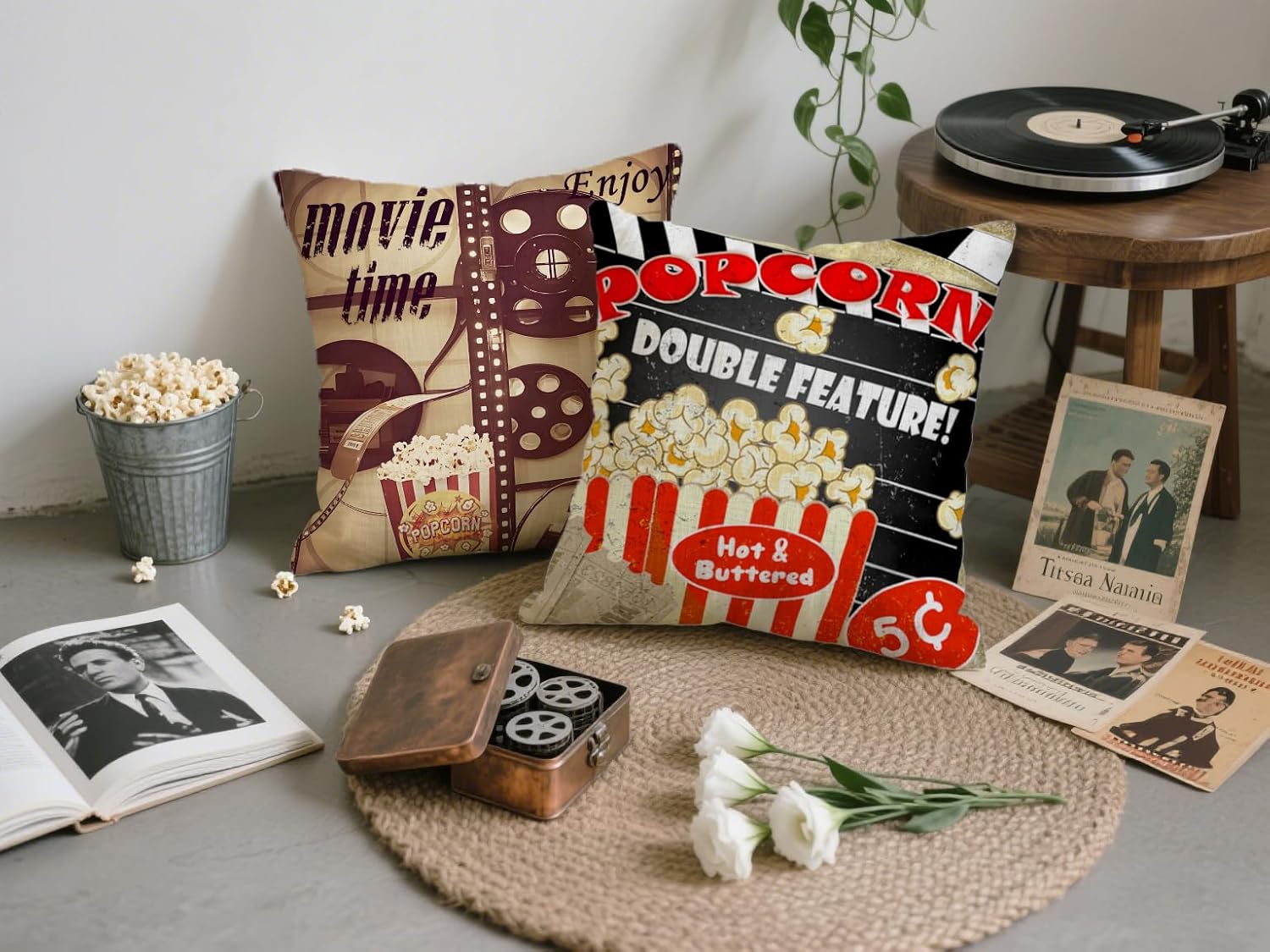4er-Set Retro-Kino-Kissenbezüg – Home Cinema Tickets Bewertung und Preis