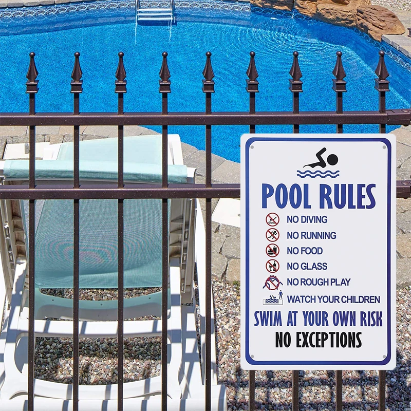Zinn Zeichen Pool lustige Rege – Home Cinema Logo Bewertung und Preis